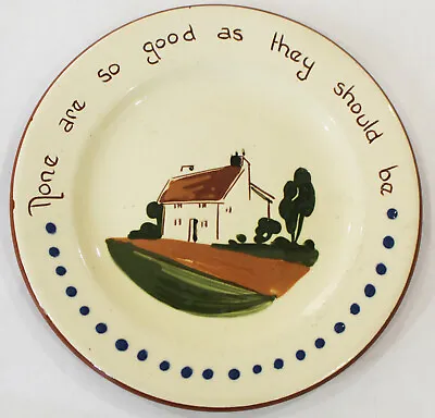 Buy Vintage Dartmouth Pottery Devon Hand Made England  Motto Plate Done Are So Good  • 9.95£