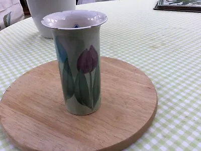Buy Jersey Pottery Vase, Hand Painted With Tulips, Signed C I • 6.99£