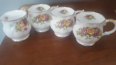 Buy Queen's China Cups/mugs  English Garden  Roses, (4) Vgc • 10£