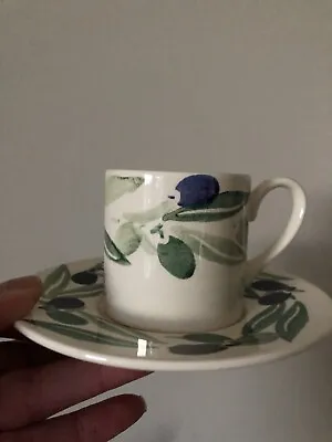 Buy Vintage EMMA BRIDGEWATER Pottery Espresso Coffee Cup & Saucer - Olive Pattern • 9.99£
