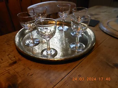 Buy Set Of 6 Antique Victorian Sherry  Port stemmed Glasses Circa 1900 • 17.99£