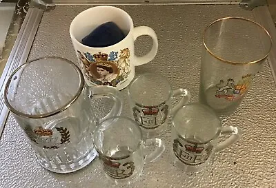 Buy Queen Elizabeth Ii,silver /golden Jubilee Commemorative Glasses,tea Glasses,mug • 39.99£