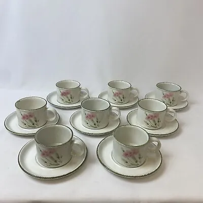 Buy Stonehenge Midwinter Oven To Tableware Cups & Saucers Set Of 8 Pink Carnation • 29.99£
