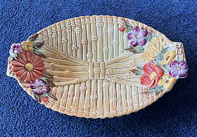 Buy Maling Large Bamboo Dish Tray With Floral Decoration - Made In England • 18£