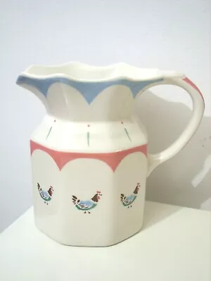 Buy Vintage Johnson Bros Pottery Farm House Chic' Chicken Stensil Pattern Jug Pastel • 7.99£