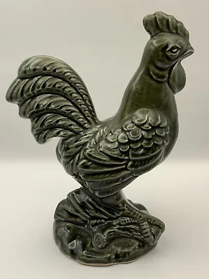 Buy Vintage Dartmouth Pottery Green Ceramic Cockerell/Rooster Figurine 21x16cms • 16£