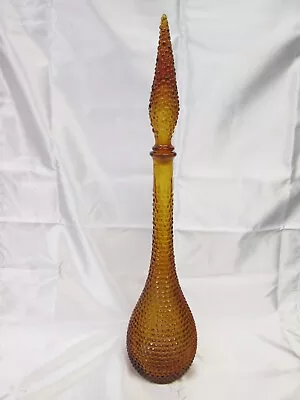 Buy Very Nice Vintage Amber Hobnail Genie Bottle Decanter 22.25  Tall. • 25£