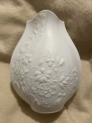 Buy Kaiser Germany White Bisque Porcelain Tall Vase Planter Pot Flower Print Signed • 14.99£