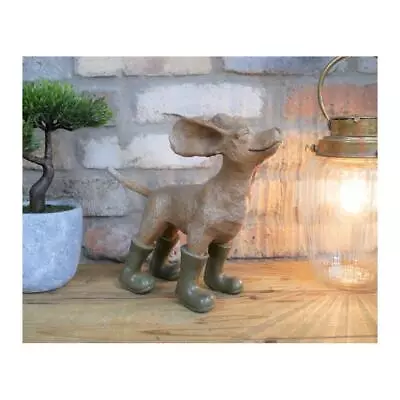 Buy Resin Dog Ornament In The Wind Home Decoration Puppy Boots Indoor Statue Decor • 21.99£