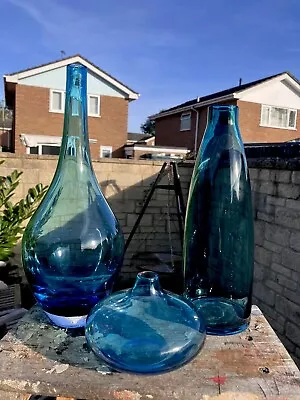 Buy Scandinavian Art Blue  Glass Bottles Vintage Ikea Johanna Jelinek   Salong  90s’ • 35£