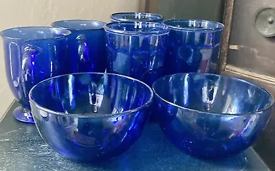 Buy Mixed Lot Of Blue Cobalt Glassware Anchor & Luminarc  • 39.78£