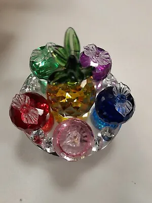 Buy 5.1inches Height, 5 Colors Crystal Faceted Apples Ornament, Glass Apple... • 30£