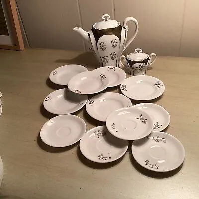 Buy Antique Childs Partial Tea Set  Teapot Sugar 5 Saucers 6 Plates  (15 Pieces) • 13.26£