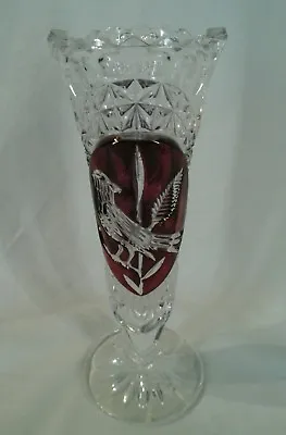 Buy  Bohemian Cut To Clear Crystal Glass Vase. • 15.99£