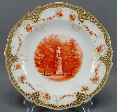 Buy KPM Berlin Frederick William III Of Prussia Statue Roses Gold Reticulated Plate • 1,177.30£