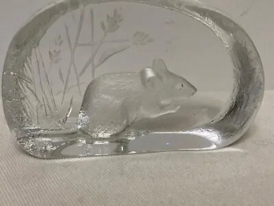 Buy Mats Jonasson Glass Paperweight Of Field Mouse,32C2,Signed • 18.99£