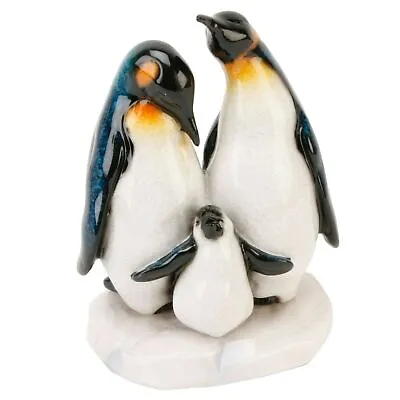 Buy Glass Penguin Ornaments - 17.5 X 13 X 9cm - Penguin Family Ornament • 22.99£