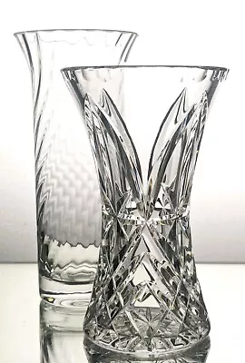 Buy DARTINGTON Ripple Glass Vase + Waisted Lead Cut Crystal Posy Vase - 17.5 & 15cm • 20£