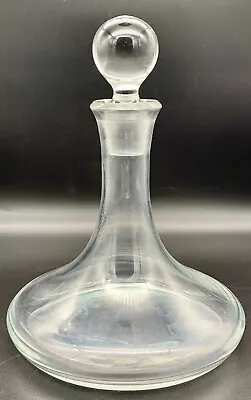 Buy Clear Glass Ships Decanter With Solid Ball Stopper Hand Crafted 11  Tall • 18.85£