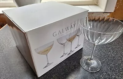 Buy Galway Lead Crystal Erne Classic Champagne Saucers X 4 (18cm X 12cm) • 24.99£
