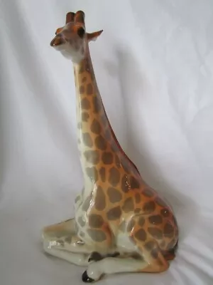 Buy Lomonosov Porcelain Large Sitting Giraffe - Figurine - USSR • 94.83£