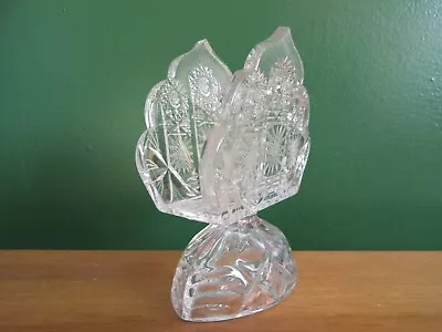 Buy Preowned - Vintage Bohemian Czech Republic Crystal Glass Napkin Serviette Holder • 3£