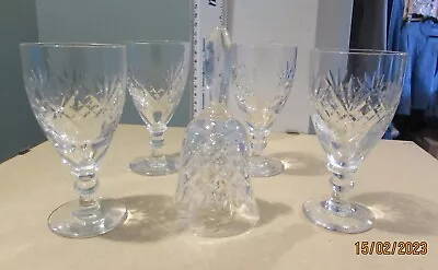 Buy Cut Glass Sherry Glasses. Fine English Crystal. Set Of 4. Excellent. Xmas Gift? • 10£