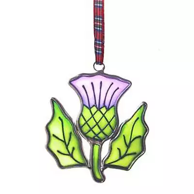 Buy Islandcraft Stained Glass Thistle Hanging Ornament CL-0082-16 • 8.99£