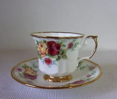 Buy Queens China Country Roses Tea Cup & Saucer  - Good Condition • 5.49£
