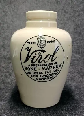 Buy SUPERB!!! Vintage Stoneware Virol Bone Marrow Pot Jar Bone In Hand Large • 12.50£