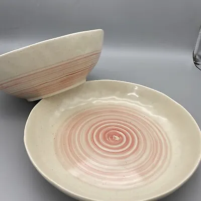 Buy Potters Studio Pink Brush Pinch Method  Pottery Style Mint Serving Bowl Set  (1) • 16.83£