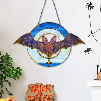 Buy Halloween Hanging Bats Stained Glass Decor Set-DI • 8.45£