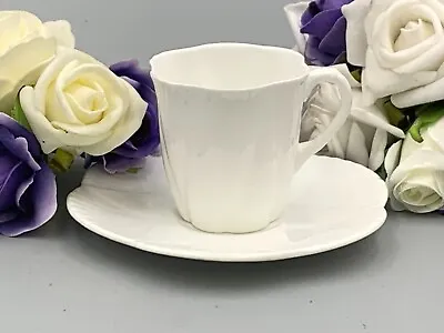 Buy Wileman The Foley China Early Shelley Dainty White Coffee Cup And Saucer. • 7.99£