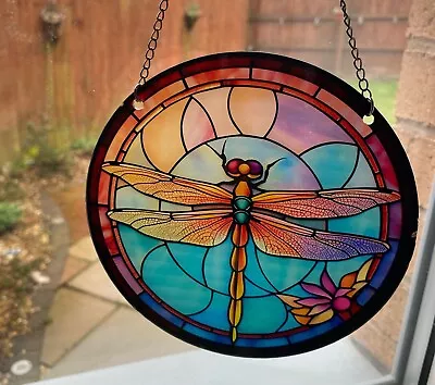 Buy Dragonfly Stain Glass Effect Sun Catcher, Gift Ideas, Sun Catcher • 4.99£
