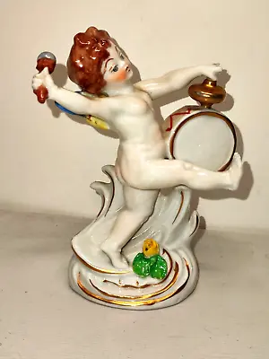 Buy Vintage Capodimonte Italian Porcelain Angel & Drum Figurine • 29.50£