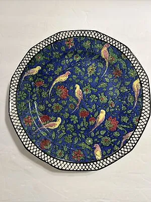 Buy Antique C1912 Royal Douton Persian C Parrots Blue Chintz D4031 Plate 8.5” • 66.40£