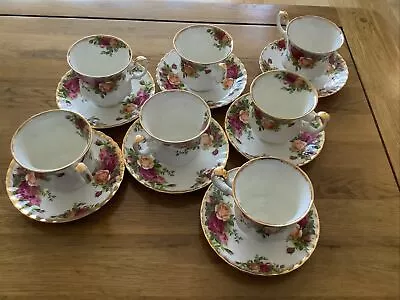 Buy 7 Royal Albert Old Country Roses Coffee Cups & Saucers • 48£