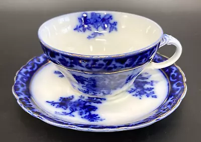 Buy Vintage STANLEY POTTERIES Flow Blue Cup & Saucer Set • 28.72£