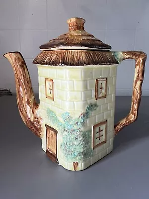 Buy Keele St. Pottery Hand Painted Thatched Roof Cottage Tea Pot Made In England • 14.41£