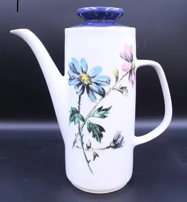Buy Vintage J & G MEAKIN Studio Pottery Tall Floral Coffee Pot 25cm  • 10£