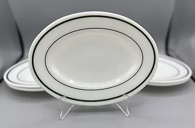 Buy Vintage Pyrex Tableware By Corning 794-36 Oval Plates Green Bands, Set Of 5 • 10.30£