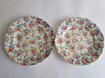 Buy 2 VTG James Kent Ltd Longton England Rosalynde 9.75” Floral Porcelain Plates • 30.41£