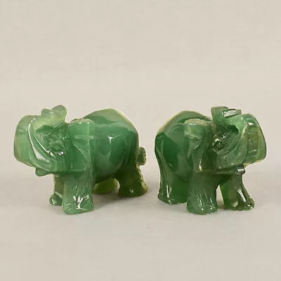 Buy Desk Decor Jade Stone Aventurine Carved Elephant Hand Carved Elephant Statue • 4.98£