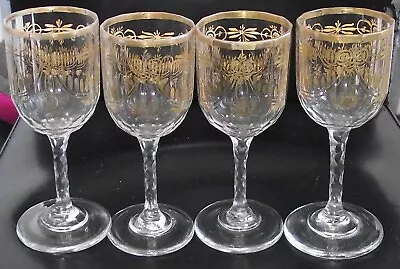 Buy Set Of 4 Victorian Hand Painted Wine Glasses. UK ONLY. Free Postage • 11£