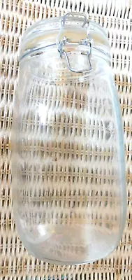 Buy Clear Glass Storage Jar 1.5 Litre Food Preservation Jar With Clip Top Lid • 3.51£
