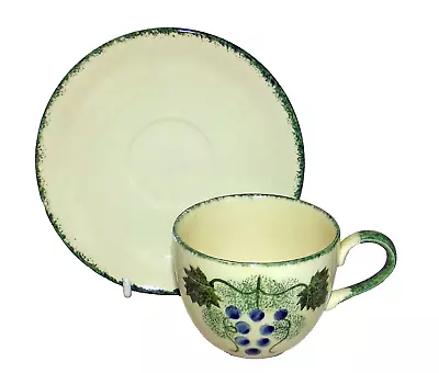 Buy Poole Pottery Vineyard Pattern Teacup And Saucer • 6.35£