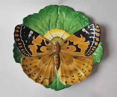 Buy Antique Arts & Crafts Minton Majolica Plate William Coleman Butterfly Series • 750£