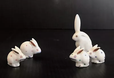 Buy Lot Of 5 Vintage Porcelain Herend Hvngary Figurines Bunny Rabbit • 260.90£