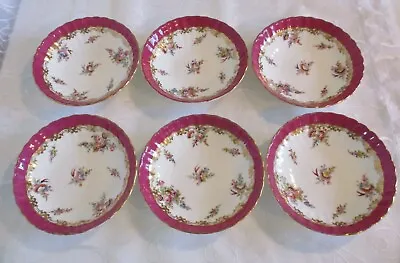 Buy 6 Antique Coalport Fluted Floral Bone China Saucers / Dishes Pattern 4/380 • 29.99£