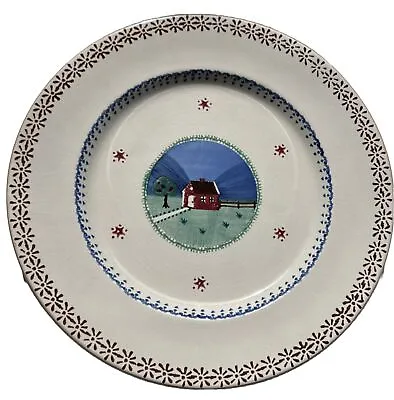 Buy NICHOLAS MOSSE Pottery 11  Dinner Plate Red Farmhouse Landscape Ireland VTG • 30.55£